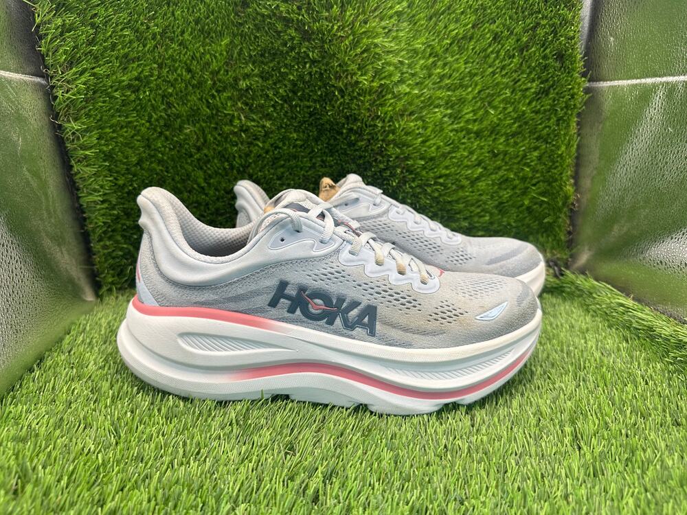 Hoka One One Bondi 9 1162012-MBLW Athletic Shoes Womens 9.5B Blue Knit Cushioned
